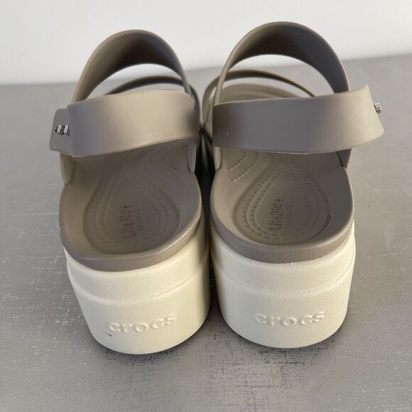 CROCS Brooklyn Platform Sandal Chunky Y2K Beige Tan Women's Size 8 - Picture 8 of 13